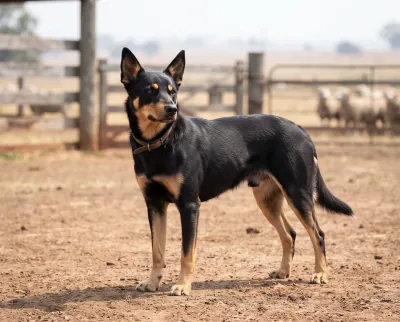 Australian Kelpie in a British outdoor setting