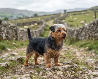 Australian Terrier in a British outdoor setting