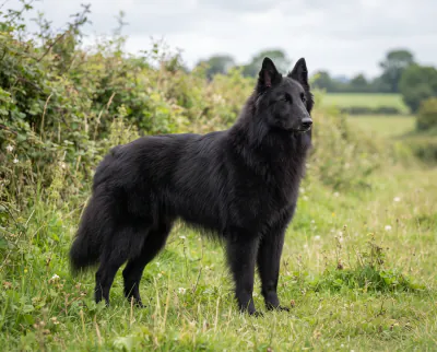 Belgian Groenendael in a British outdoor setting