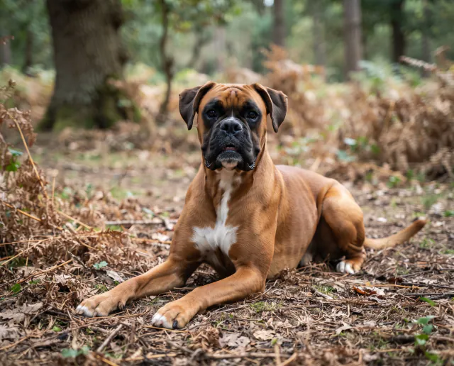 Boxer in a British outdoor setting