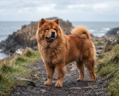 Chow Chow in a British outdoor setting