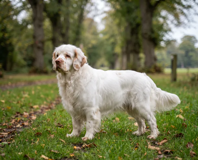 Clumber Spaniel in a British outdoor setting