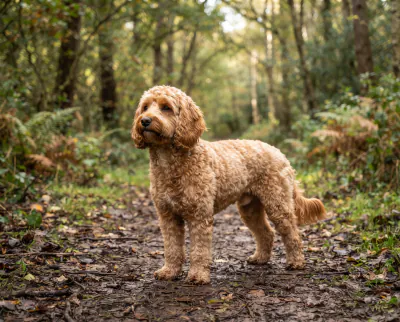 Cockapoo in a British outdoor setting
