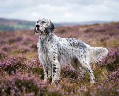 English Setter in a British outdoor setting