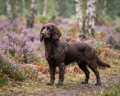 Field Spaniel in a British outdoor setting