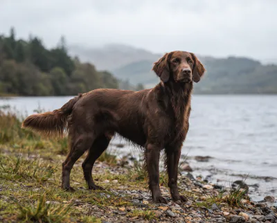 German Longhaired Pointer in a British outdoor setting