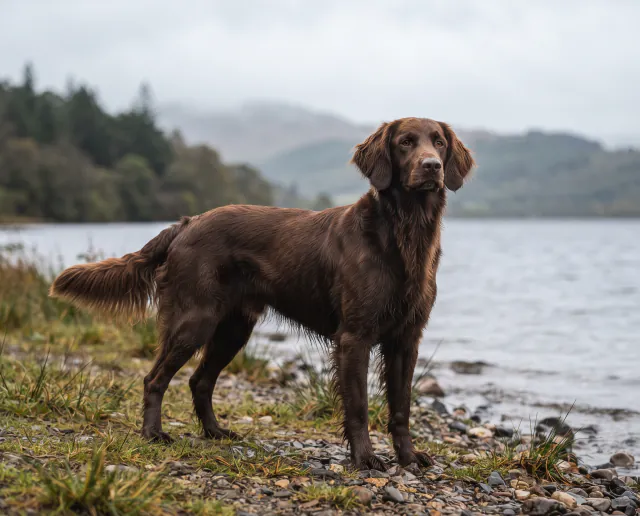 German Longhaired Pointer in a British outdoor setting
