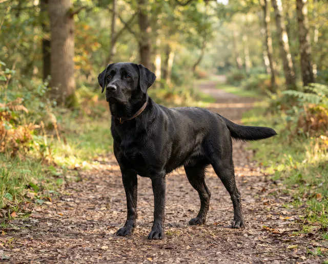 Labrador Retriever in a British outdoor setting