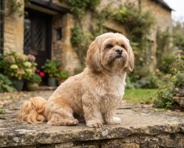 Lhasa Apso in a British outdoor setting
