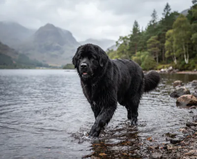 Newfoundland in a British outdoor setting