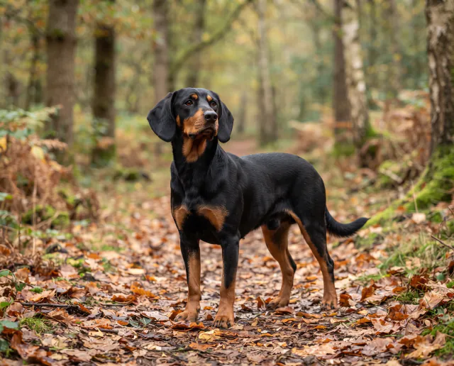 Polish Hunting Dog in a British outdoor setting