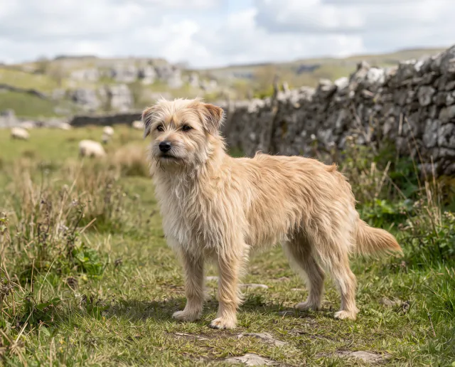 Pyrenean Sheepdog in a British outdoor setting
