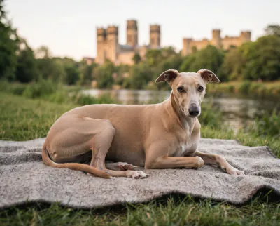 Whippet in a British outdoor setting