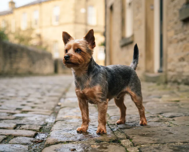 Yorkshire Terrier in a British outdoor setting