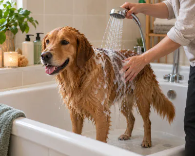Featured image for Bathing a dog