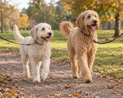 Featured image for Labradoodle vs Goldendoodle, comparing two Poodle crosses honestly