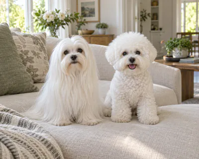 Featured image for Maltese vs Bichon Frise, comparing two white toy companions