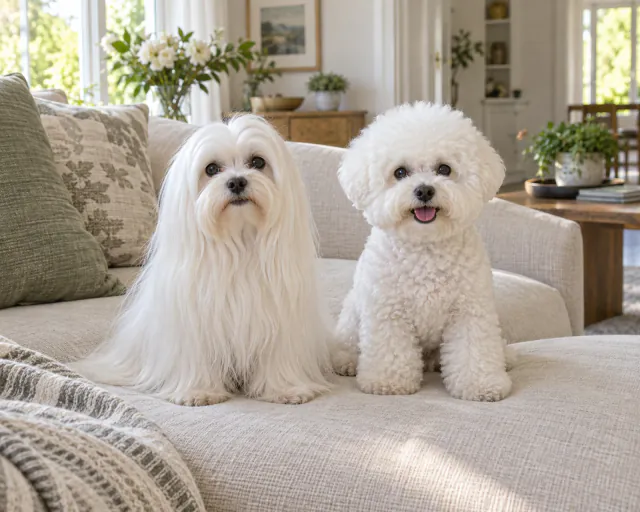Featured image for Maltese vs Bichon Frise, comparing two white toy companions