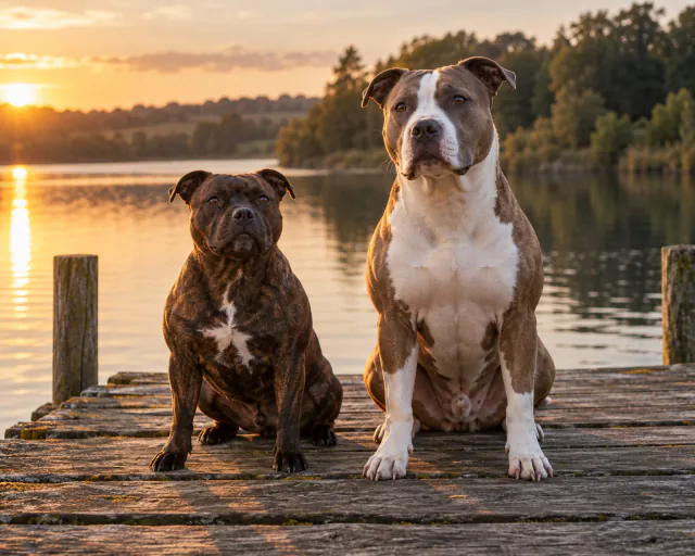 Featured image for Staffordshire Bull Terrier vs American Staffordshire Terrier explained