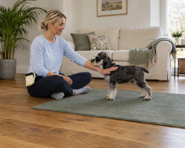 Illustration for handling and cooperative care for puppies