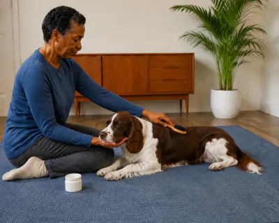 Illustration for handling for grooming