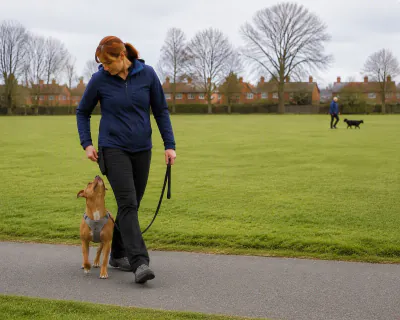 Illustration for loose lead walking past distractions